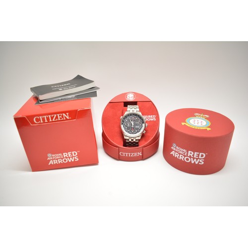 179 - Citizen Eco Drive Royal Air Force Red Arrows wristwatch with booklets and box