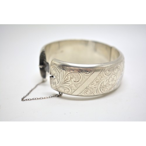 182 - x3 Silver cuff bangle bracelets, all marked 925.