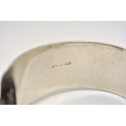 182 - x3 Silver cuff bangle bracelets, all marked 925.