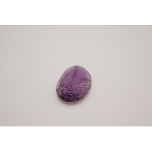 192 - Faceted amethyst cameo, Approx size 2cm x2cm