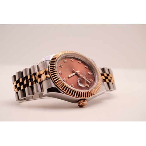 214 - Wristwatch - Dial is marked 'Rolex' oyster perpetual Datejust. Bronze coloured dial. Unboxed. Untest... 