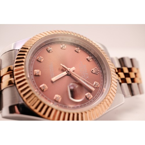 214 - Wristwatch - Dial is marked 'Rolex' oyster perpetual Datejust. Bronze coloured dial. Unboxed. Untest... 