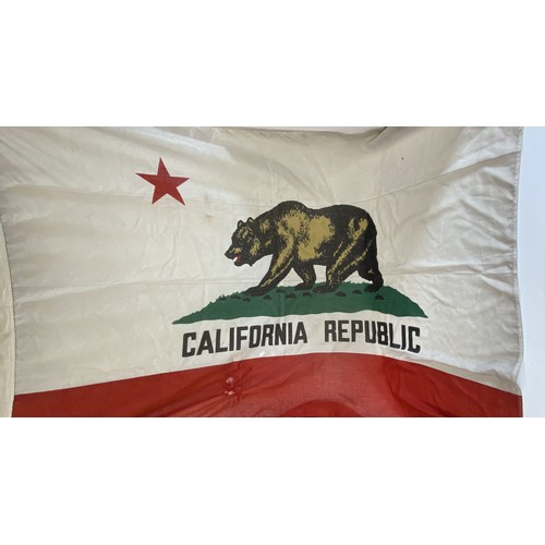 82 - 2 cloth flags - x1 California Republic emblem  AF, x1 Stars and Stripes Both imported by Intron from... 