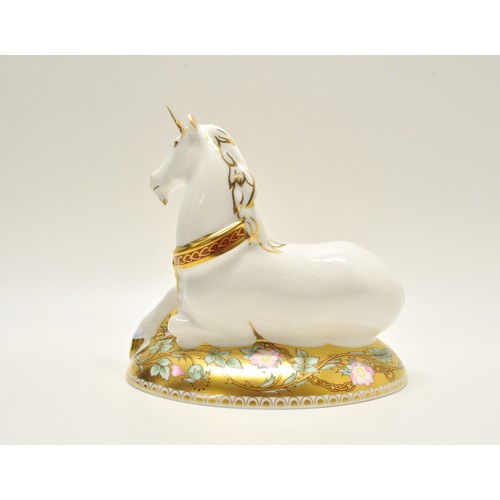 26 - Royal Crown Derby 'Mythical Unicorn' limited edition paperweight, no. 154 of 1750. designed by June ... 