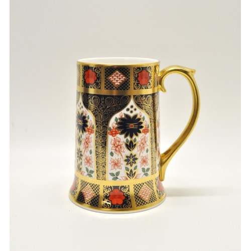 30 - Royal Crown Derby Old Imari pattern 1128 Tankard, approx height 14 cms, in original box