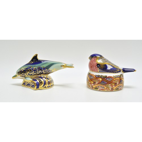 31 - Royal Crown Derby paperweights x4, all boxed. To include contented kitten, contented cat, bullfinch ... 