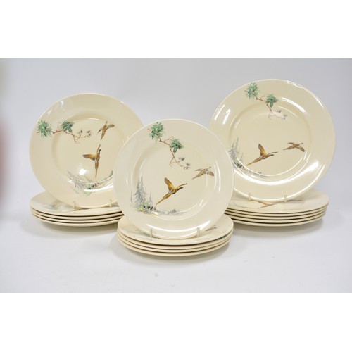 55 - Royal Doulton 'The Coppice' Dinnerware items consisting plates, pair of lidded bowls, platter, gravy... 