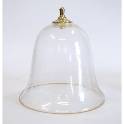 63 - Dartington Glass Cake Dome, height approx 20 cms together with 1 other bell shaped dome height appro... 