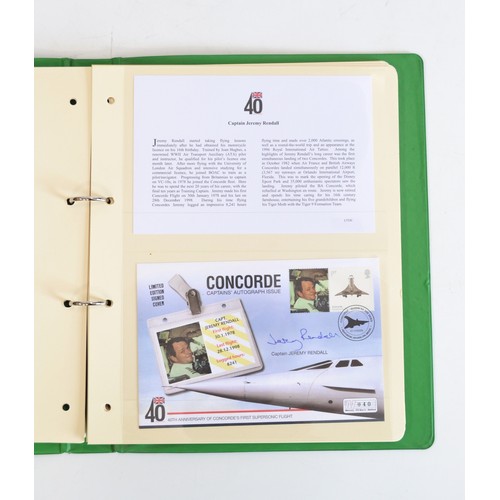 67 - A folder containing 40th Annivesary of Concordes First supersonic flight covers, some limited editio... 