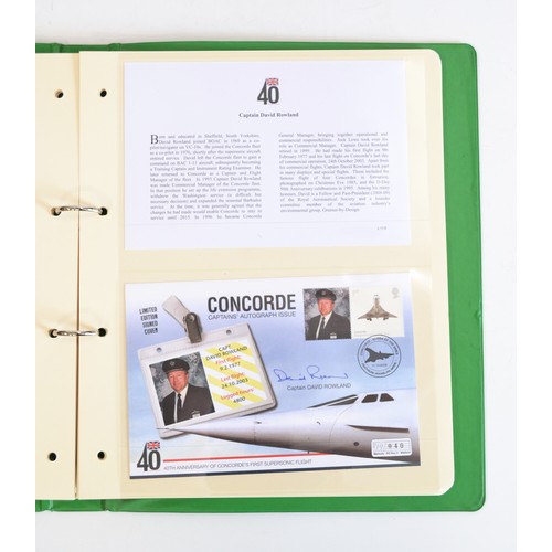 67 - A folder containing 40th Annivesary of Concordes First supersonic flight covers, some limited editio... 