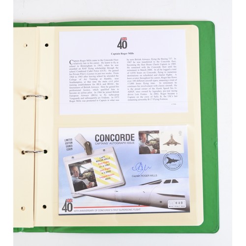 67 - A folder containing 40th Annivesary of Concordes First supersonic flight covers, some limited editio... 