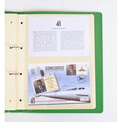 67 - A folder containing 40th Annivesary of Concordes First supersonic flight covers, some limited editio... 