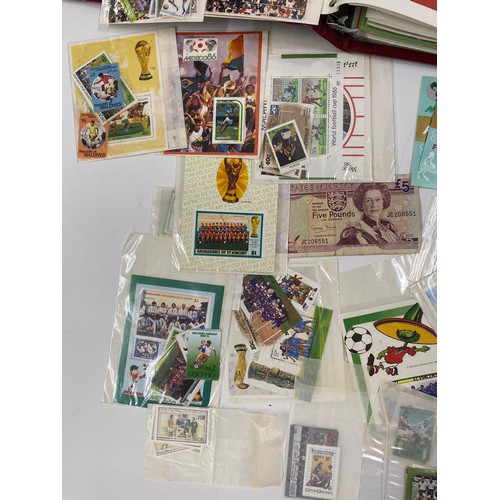 72 - Albums & stamps consisting of a large quantity of football World Cup First Day covers, plus English ... 