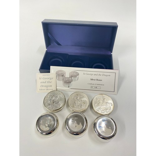 84 - Boxed Royal Mint St George and The Dragon Sterling Silver 925 Boxes, by Silversmith Christopher Lawr... 