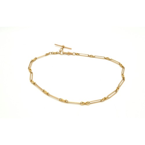 98 - 9ct gold albert chain, approx length 14.5