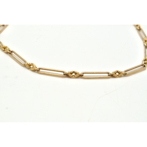 98 - 9ct gold albert chain, approx length 14.5