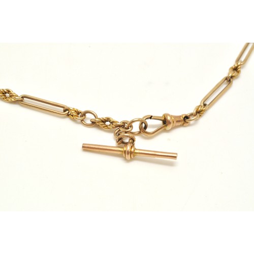 98 - 9ct gold albert chain, approx length 14.5