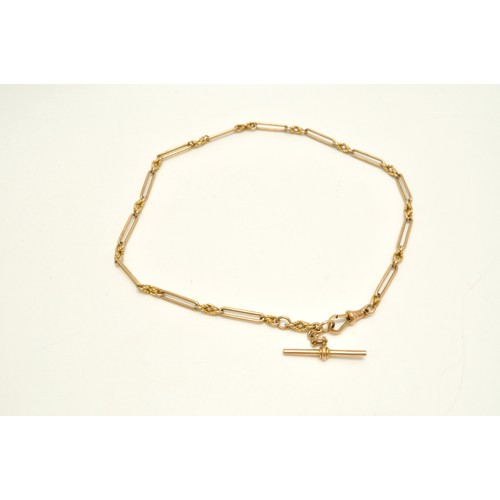 98 - 9ct gold albert chain, approx length 14.5