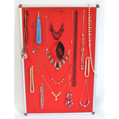 108 - Costume Jewellery - An array of necklaces displayed on x4 boards (boards not included) PLEASE SEE AL... 