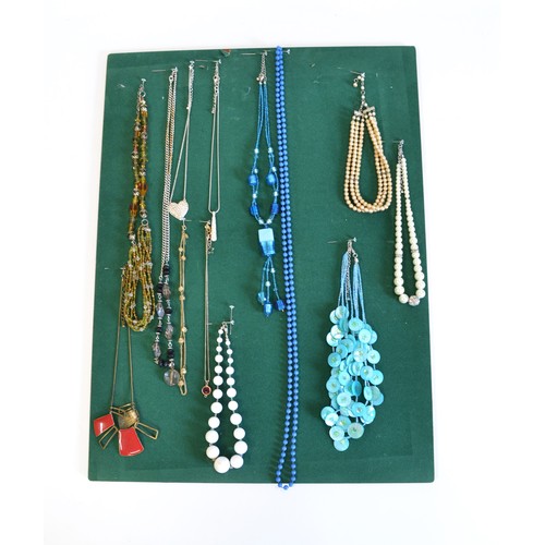 108 - Costume Jewellery - An array of necklaces displayed on x4 boards (boards not included) PLEASE SEE AL... 