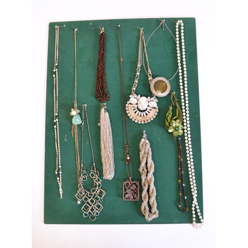 108 - Costume Jewellery - An array of necklaces displayed on x4 boards (boards not included) PLEASE SEE AL... 