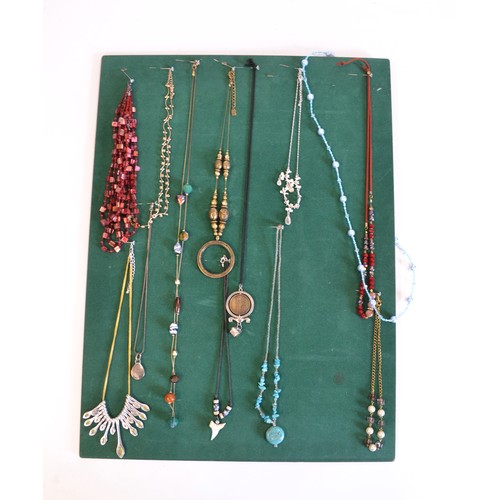 108 - Costume Jewellery - An array of necklaces displayed on x4 boards (boards not included) PLEASE SEE AL... 