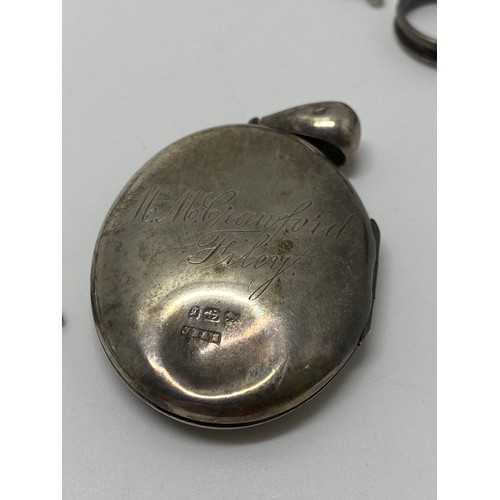 126 - Mixed silver and white metal items to include oval pill box with flower motif to top marked Sterling... 