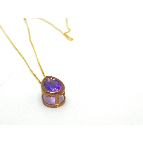 128 - Amethyst and gold necklace and earring set together with cameo and earrings stamped 9ct.