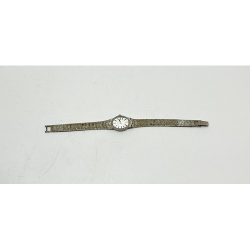 131 - Ladies Longines watch with textured silver strap