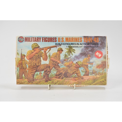 144 - Small retro games bundle, to include Airfix kit US Marines 1941-45, stamps, pocket chess, badges etc... 