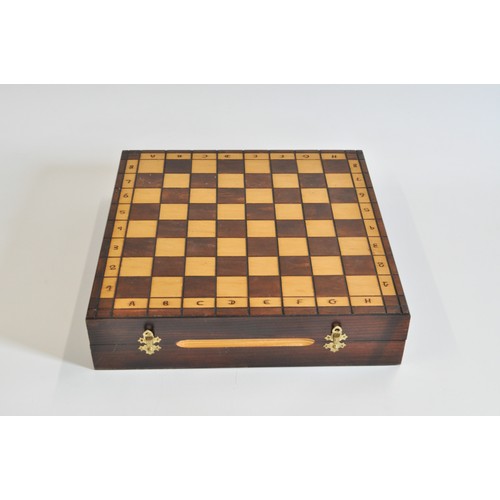 152 - Chess board with Pewter knights and Centurion figures