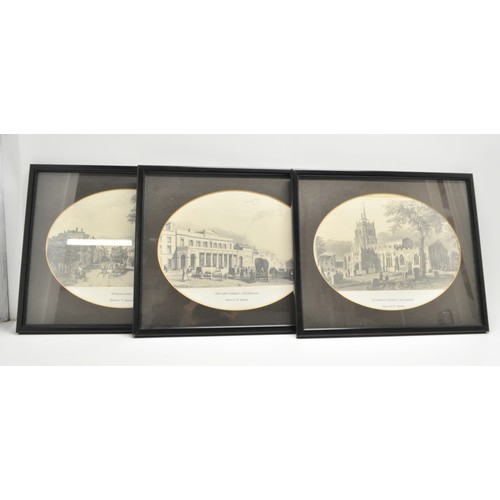 185 - A group of framed artworks, by W Barlett depicting local landmarks, places of interest in Essex,  x9... 