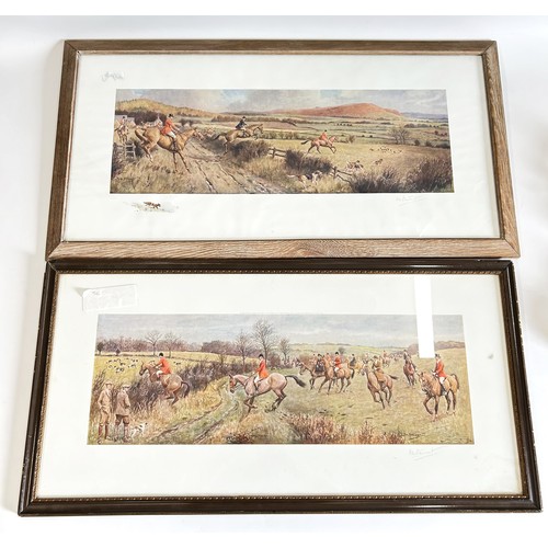 189 - Frank Algernon Stewart (1877-1945) x2 framed prints of hunting scenes, signed lower right in pencil ... 