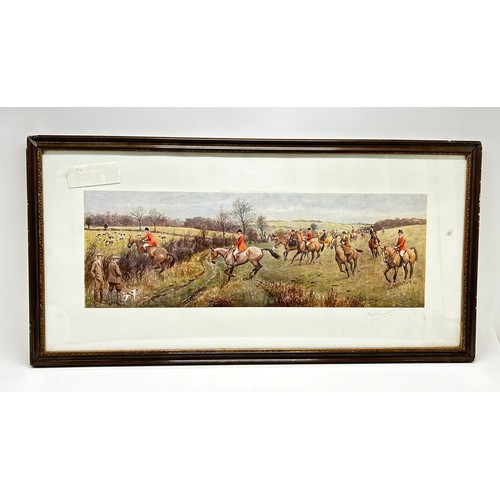 189 - Frank Algernon Stewart (1877-1945) x2 framed prints of hunting scenes, signed lower right in pencil ... 