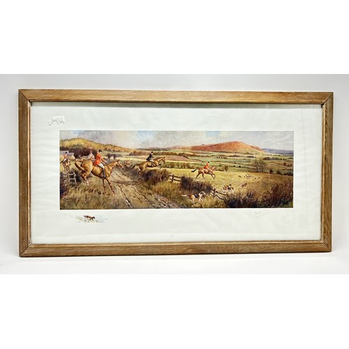 189 - Frank Algernon Stewart (1877-1945) x2 framed prints of hunting scenes, signed lower right in pencil ... 