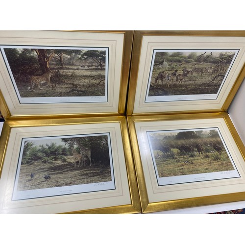 193 - Signed limited edition artwork prints by Alan M Hunt depicting African animals in their living envir... 