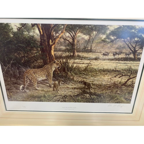 193 - Signed limited edition artwork prints by Alan M Hunt depicting African animals in their living envir... 