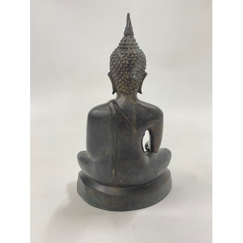 204 - Bronzed Thai seated Buddha 
H approx 26cm