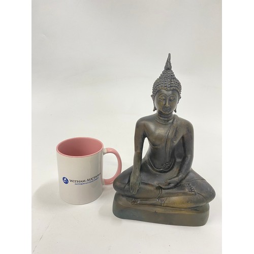 204 - Bronzed Thai seated Buddha 
H approx 26cm