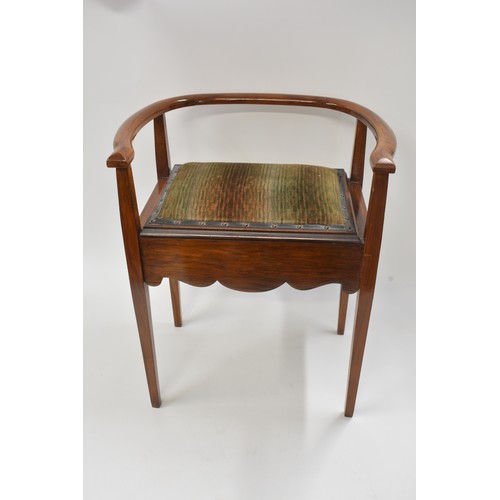 210 - Piano stool together with antique coal scuttle