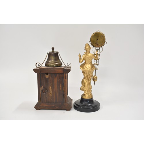 222 - Junghans alarm clock c.1910, together with President clock. AF.