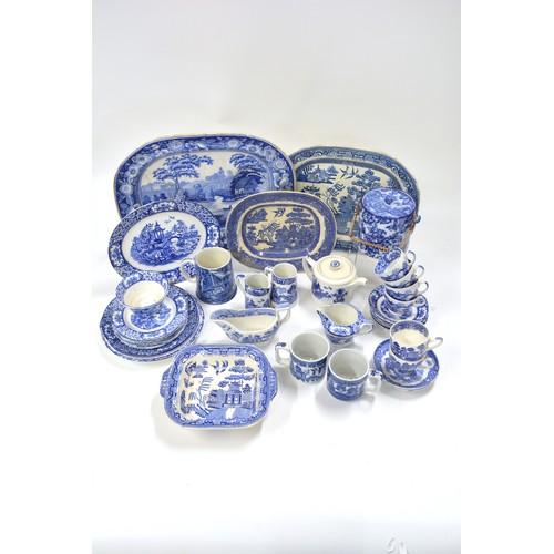 230 - A large quantity of assorted blue and white China, including Old Willow pattern, Swinnertons Ltd Old... 