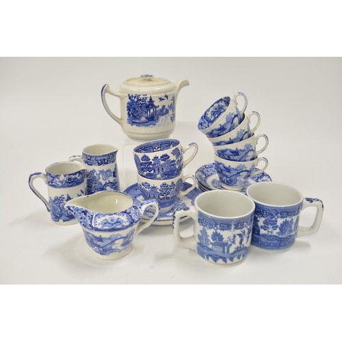 230 - A large quantity of assorted blue and white China, including Old Willow pattern, Swinnertons Ltd Old... 