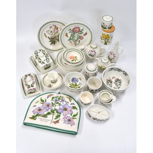 234 - LARGE QUANTITY OF PORTMERION INCLUDING PLATES, BOWLS, BUTTER DISH , TEAPOTS , SOAP DISH , CLOCK, MEA... 