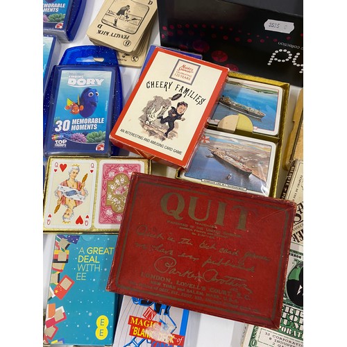 242 - A large quantity of collectable vintage and early 20th Century playing cards and card games includin... 