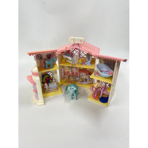 246 - 1980's My Little Pony Lullaby Nursery by Hasbro with accessories, including a swing set nursery item... 