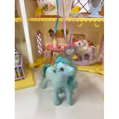 246 - 1980's My Little Pony Lullaby Nursery by Hasbro with accessories, including a swing set nursery item... 