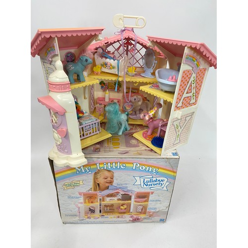 246 - 1980's My Little Pony Lullaby Nursery by Hasbro with accessories, including a swing set nursery item... 