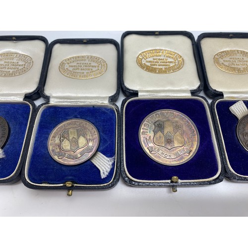 208 - A group of 1930's medallions some of which are hallmarked silver, pertaining to sport at 'Rishworth ... 