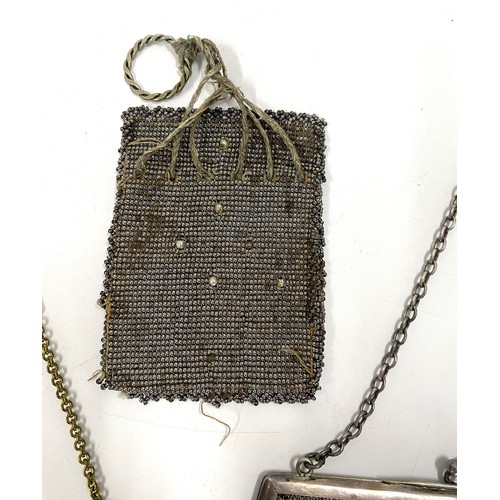 178B - Collector's group of antique ladies mesh and beaded bags, some of which are silver and white metal.